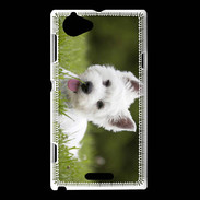Coque Sony Xperia L Chiot terrier blanc 2
