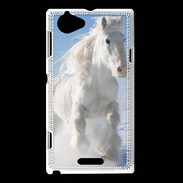 Coque Sony Xperia L Cheval blanc dans la neige 2