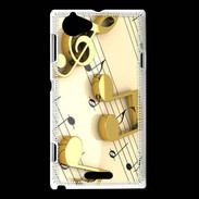 Coque Sony Xperia L Portée de notes en or
