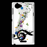 Coque Sony Xperia L Farandole de notes de musique 1