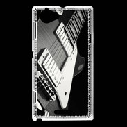 Coque Sony Xperia L Guitare en noir et blanc