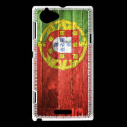 Coque Sony Xperia L Drapeau Portugal imitation bois