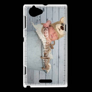 Coque Sony Xperia L Bébé nounours dormant dans une bassine