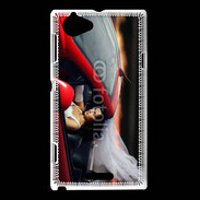 Coque Sony Xperia L Mariée dans roadster