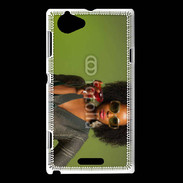 Coque Sony Xperia L Femme metisse noire 3