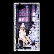 Coque Sony Xperia L Sapin de Noël et petite fille