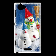 Coque Sony Xperia L Bonhommes de neige
