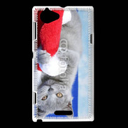 Coque Sony Xperia L Chat Noël 6