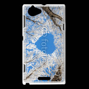 Coque Sony Xperia L arbres enneigés coeur