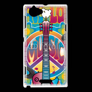 Coque Sony Xperia L Peace love music 3