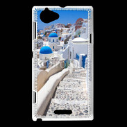 Coque Sony Xperia L Village sur l'Île de Santorini en Grêce