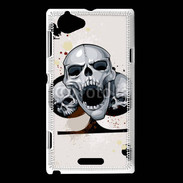 Coque Sony Xperia L Carte tête de mort trèfle