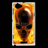 Coque Sony Xperia L crâne en feu