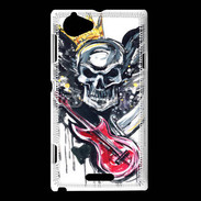 Coque Sony Xperia L Tête de mort et guitare