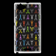 Coque Sony Xperia L Fond ciseau coiffeur