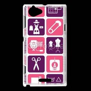 Coque Sony Xperia L Fond symboles couturière