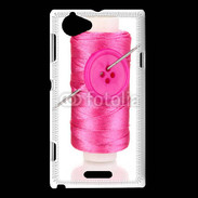 Coque Sony Xperia L Fil à couture rose 