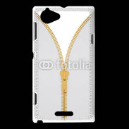 Coque Sony Xperia L Fermetures éclaires coutures 2