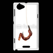 Coque Sony Xperia L Hameçon avec appât pêcheur