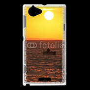 Coque Sony Xperia L Levé de soleil et bateau de pêche en mer