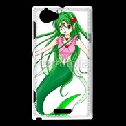 Coque Sony Xperia L Fille manga verte