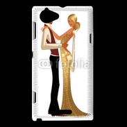 Coque Sony Xperia L Couple glamour dessin