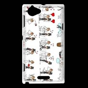 Coque Sony Xperia L Bande dessinée de mariés