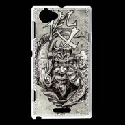 Coque Sony Xperia L Visage de guerrier en dessin 50