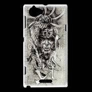 Coque Sony Xperia L Visage de guerrier en dessin 52