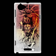 Coque Sony Xperia L Visage de guerrier en dessin 60