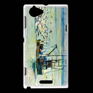 Coque Sony Xperia L Peinture bateau de pêche