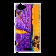 Coque Sony Xperia L Peinture de champs de lavande 
