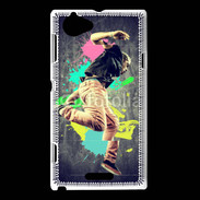 Coque Sony Xperia L Danseur rétro style