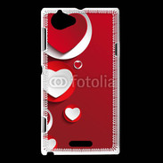 Coque Sony Xperia L Cœur en porcelaine
