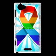 Coque Sony Xperia L Rainbow Pride Ribbon