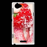 Coque Sony Xperia L Fraise et bouche