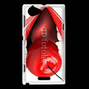 Coque Sony Xperia L Cerise et bouche 2
