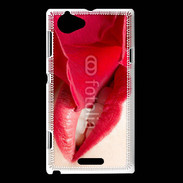 Coque Sony Xperia L Rose et bouche