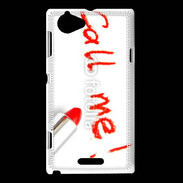 Coque Sony Xperia L Call me en rouge à lèvres