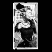 Coque Sony Xperia L Aristocrate en noir et blanc