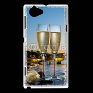 Coque Sony Xperia L Amour au champagne
