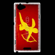 Coque Sony Xperia L Cupidon sur fond rouge