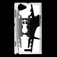 Coque Sony Xperia L Silhouette avion de chasse