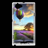 Coque Sony Xperia L Montgolfière et lavande 