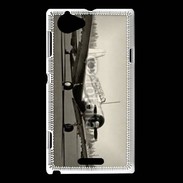 Coque Sony Xperia L Avion T6 noir et blanc