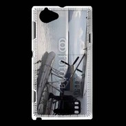 Coque Sony Xperia L Hydravion noir et blanc