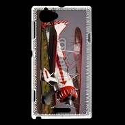 Coque Sony Xperia L Biplan blanc et rouge
