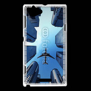 Coque Sony Xperia L Avion de ligne au dessus des immeubles