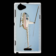 Coque Sony Xperia L Hélicoptère R44 blanc