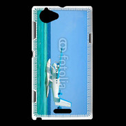 Coque Sony Xperia L Hydravion au dessus de la mer turquoise